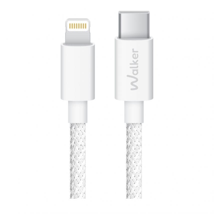 Кабель USB WALKER C860 Type-C to Lightning 30W 2м white