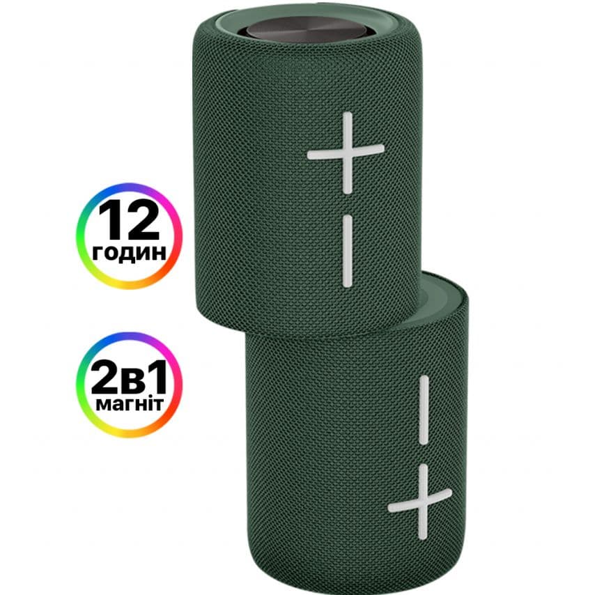 Портативна колонка 2в1 WALKER WSP-710 green