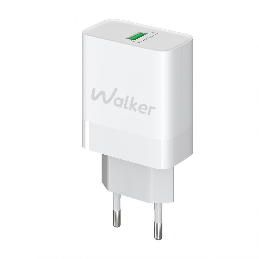 Мережевий зарядний пристрій (адаптер) WALKER WH-35 1USB / QC3.0 / 3A / 18W white
