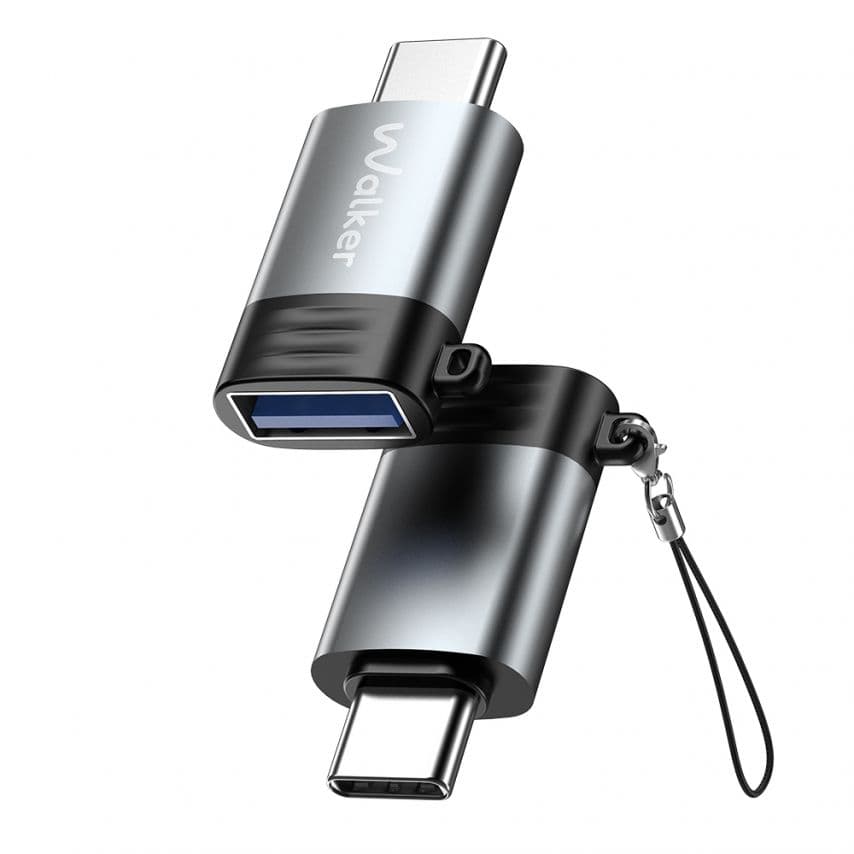 Перехідник OTG WALKER WTG-01 USB2.0 to Type-C black/grey