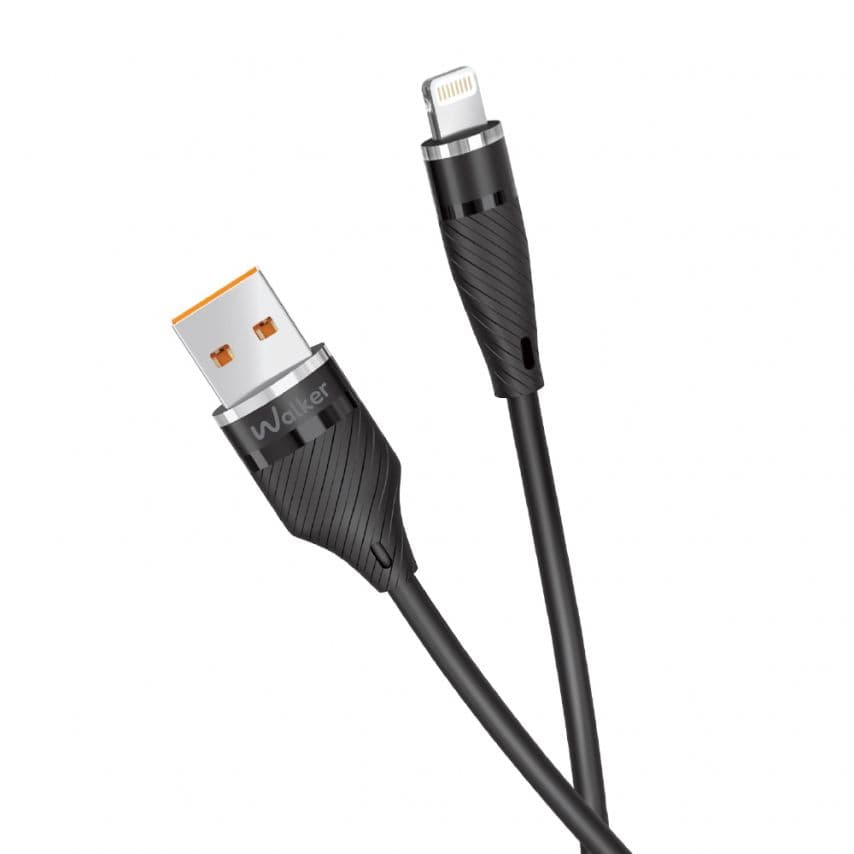 Кабель USB WALKER C735 Lightning 2м black