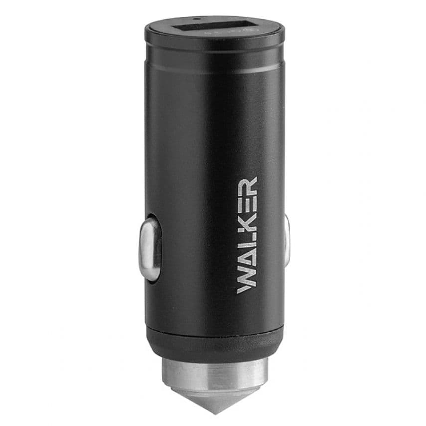 Автомобільний зарядний пристрій (адаптер) WALKER WCR-23 1USB QC3.0 / 2.4A black
