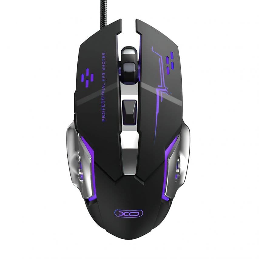 Мишка дротова XO M10 ігрова black/silver